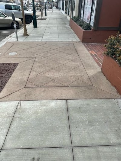 New sidewalk with decorative concrete border
