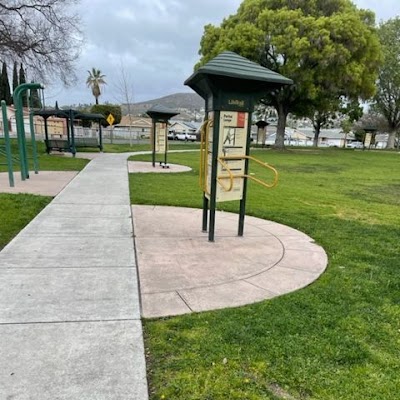 Park pathway and shade structure